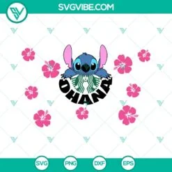 Disney, Starbucks Cup Wrap, SVG Files, Stitch Ohana Starbucks Wrap SVG Image, 2