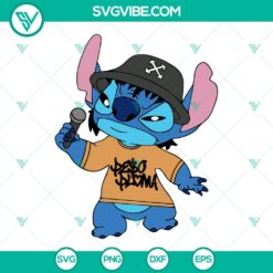 Disney, Halloween, SVG Files, Gangster Stitch SVG Download, Stitch Rapper SVG 3