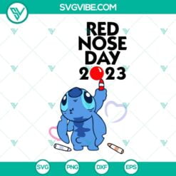 Disney, SVG Files, Trending, Stitch Red Nose Day 2023 SVG Files PNG DXF EPS 2