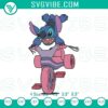 Stitch riding a bike cartoon embroidery design, playful machine file for crafts.
