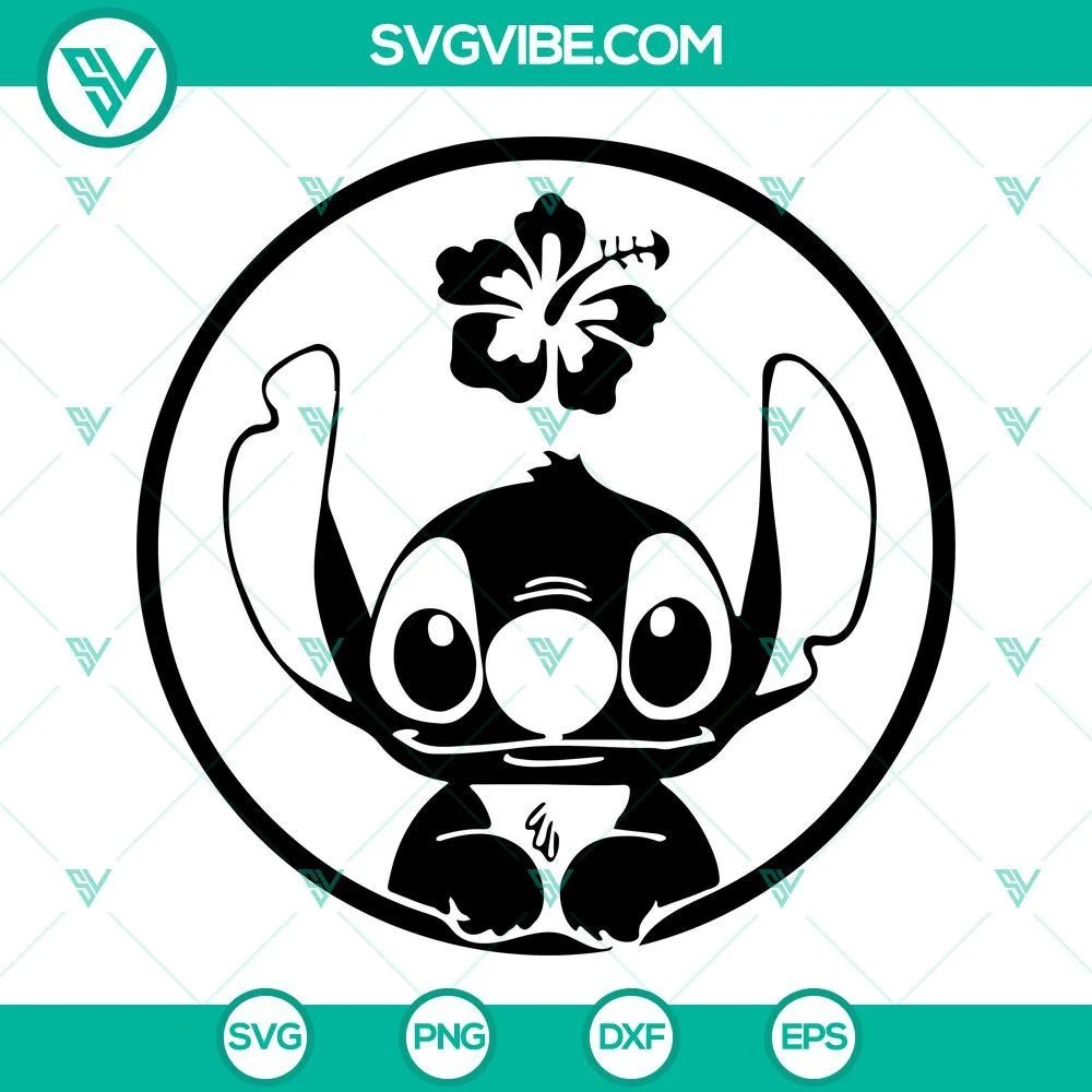 Disney, SVG Files, Stitch SVG Images, Stitch Black And White SVG Files, Stitch 1