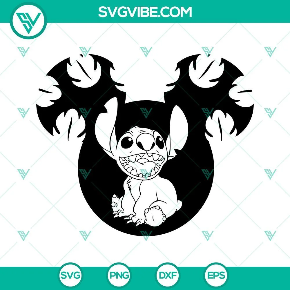 Disney, SVG Files, Stitch SVG Files, Stitch Mouse Ears SVG Download PNG DXF EPS 1