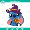 Stitch Witch and Pumpkin Halloween SVG file with cute design, PNG and DXF formats for crafting projects. Ideal for Halloween decoration.