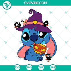 Disney, Halloween, SVG Files, Stitch Witch And Pumpkin SVG Images, Cute Stitch 4