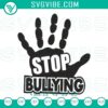 Stop bullying awareness embroidery design for Unity Day, digital file featuring symbolic elements in orange and blue colors.