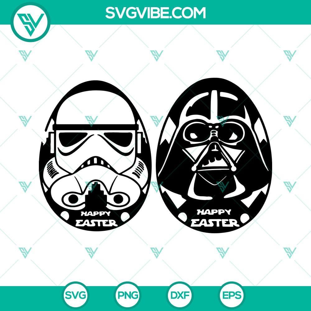 Storm Trooper Darth Vader Easter Egg SVG File, Star Wars Happy Easter Storm Trooper Darth Vader Easter Egg SVG File for Star Wars Happy Easter celebration.
