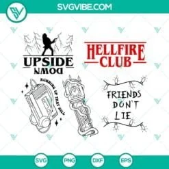 Movies, SVG Files, Stranger Things 4 SVG Download Bundle, Hellfire Club SVG 2