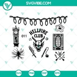 Movies, SVG Files, Stranger Things 4 SVG Download Bundle, Hellfire Club SVG 2