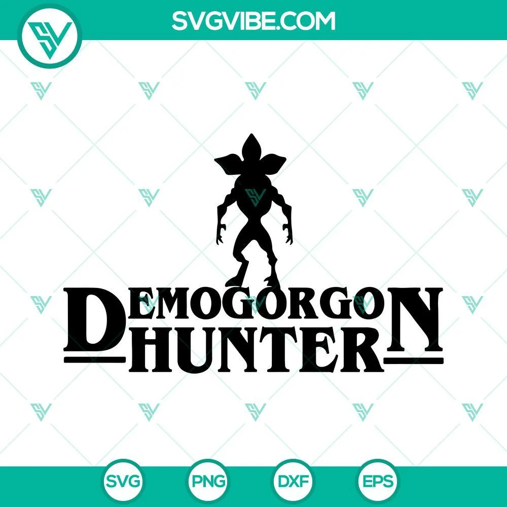 Movies, SVG Files, Stranger Things Demogorgon Hunter SVG File PNG DXF EPS 1