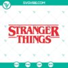 Stranger Things logo SVG files in PNG, DXF, and EPS formats, featuring the iconic lettering and design elements from the popular TV show.