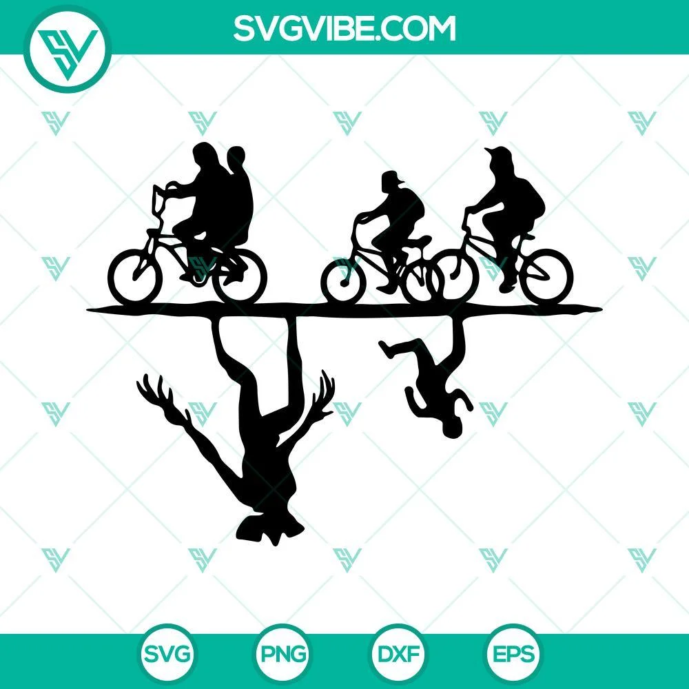 Movies, SVG Files, Stranger Things SVG File, Upside Down SVG Image, Bicycle SVG 1