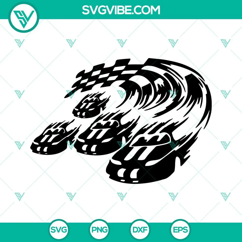 SVG Files, Trending, Stylized Racing Cars SVG Download PNG DXF EPS Cut Files 1