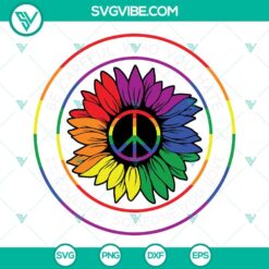 LGBT, SVG Files, Sunflower LGBT SVG File, Pride SVG File, Sunflower Peace LGBTQ 4