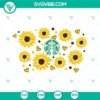 Sunflower Starbucks Wrap SVG design for Venti cup. Vibrant sunflower pattern SVG download for crafting.