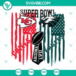 Football, Sports, SVG Files, Eagles vs Chiefs Super Bowl LVII 2023 SVG Files, 3