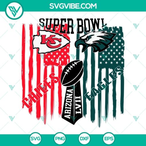 super bowl 2023 svg chiefs vs eagles football svg superbowl lvii svg png dxf eps 8 mockup