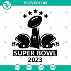 Super Bowl 2023 and Vince Lombardi Trophy SVG files, NFL design for digital products.