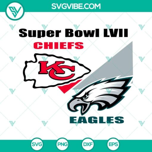 super bowl lvii chiefs vs eagles svg football super bowl sunday 2023 svg png dxf eps 8 mockup