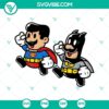 Superheroes and video game characters SVG images bundle with Super Man, Bat Man, and Super Mario Bros in PNG, DXF, and EPS formats.