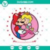 Super Mario and Princess Peach themed SVG file with love heart design, perfect for crafts and projects.