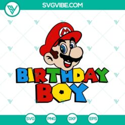 Birthday, Movies, SVG Files, Birthday Boy Super Mario SVG Download, Mario 3