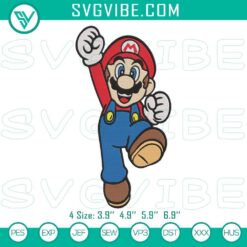 Movies Embroidery Designs, Embroidery Designs, Super Mario Bros Jumping EMB 2