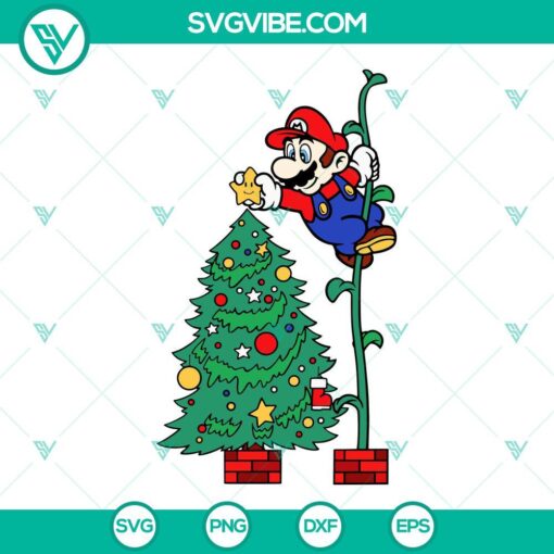 super mario christmas tree svg super mario bros merry christmas svg png eps dxf mockup