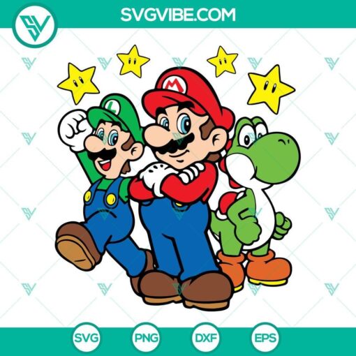 super mario friends svg luigi svg yoshi svg luma star svg png dxf eps 10 mockup