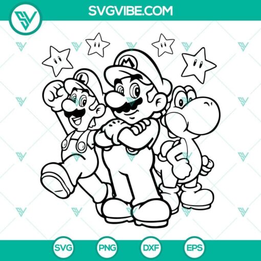 super mario friends svg luigi svg yoshi svg luma star svg png dxf eps 4 mockup