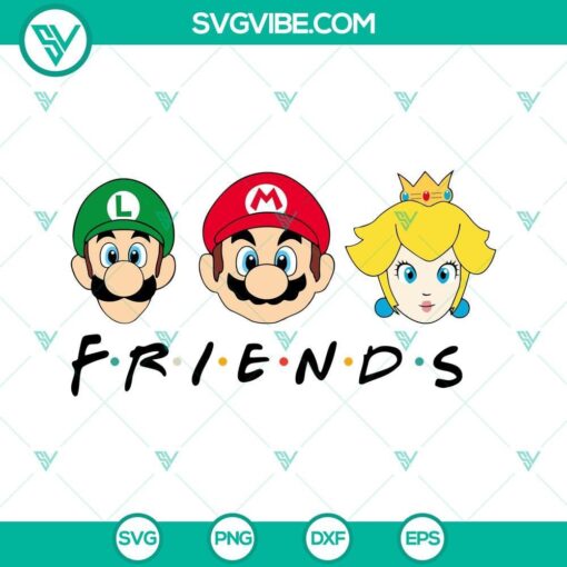 super mario friends svg mario luigi and princess peach svg super mario bros svg png dxf eps cut files 1 mockup