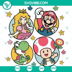 Movies, SVG Files, Super Mario Friends Cricut SVG, Princess Peach SVG Images, 6