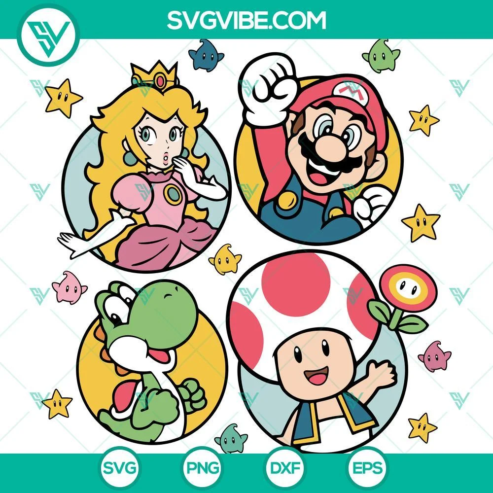 Super Mario Friends Cricut SVG, Princess Peach SVG Images, Toad Cricut SVG,  Yoshi SVG Files – SVG Vibe