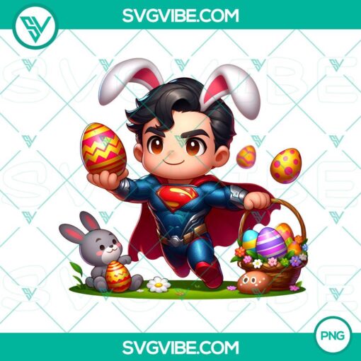 superman chibi easter bunny png superman kawaii character png mockup