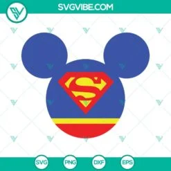 Disney, Movies, SVG Files, Superman Mouse Ears SVG Images PNG DXF EPS Cut Files 2