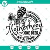 Beer themed skull SVG file for mom humor, with PNG, DXF, and EPS formats for crafting.