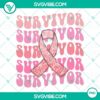 Pink glitter survivor breast cancer ribbon PNG file for download.