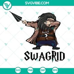 Swagrid Dabbing Hagrid design in SVG format for download, featuring a magical and playful character concept, PNG, DXF, EPS files included.