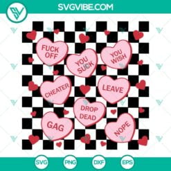 SVG Files, Valentine's Day, Sweary Conversation Hearts SVG Image, Retro SVG 14