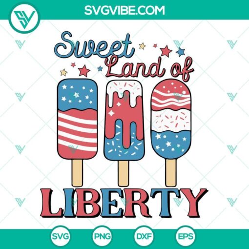 sweet land of liberty svg ice cream usa flag svg 4th of july svg independence day svg png dxf eps 9 mockup