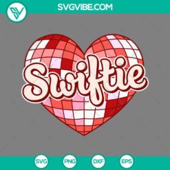 Musics, SVG Files, Valentine's Day, Swiftie Disco Ball Heart SVG File, Taylor 1