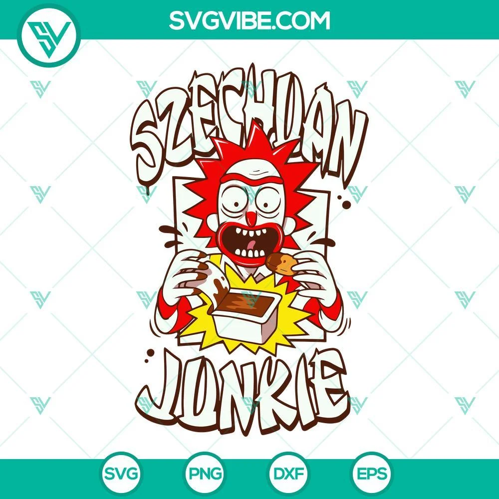 Disney, SVG Files, Szechuan Junkie Rick Sanchez Eating SVG Files PNG DXF EPS 1