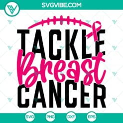 Awareness, Cancer, Sports, SVG Files, Tackle Breast Cancer SVG Download, Breast 9