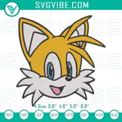 Disney Embroidery Designs, Embroidery Designs, Tails Sonic Head Embroidery 4