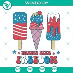 4th Of July, SVG Files, Tastes Like Freedom Distressed SVG File, American Flag 2