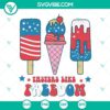 Patriotic USA flag ice cream cone SVG design for 4th of July celebration, with text "Tastes Like Freedom", perfect for download.