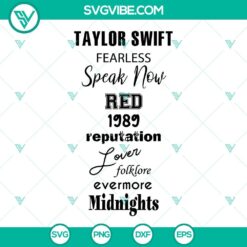 Taylor Swift Speak Now album cover SVG file for crafting, Midnight design elements, digital image for download.