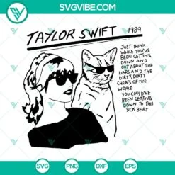 Musics, SVG Files, Taylor Swift With Cat SVG Images, Karma Cat SVG Download, 2