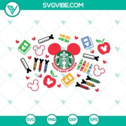 Starbucks Cup Wrap, SVG Files, Teacher, Teacher Starbucks Cup Full Wrap SVG 16