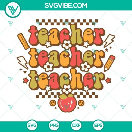 teacher svg teacher vibes svg teacher png design back to school svg teaching svg retro teacher svg 10 mockup