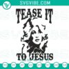 Tease It To Jesus embroidery pattern with Dolly Parton inspired designs, featuring colorful and vibrant stitching.
